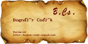 Bognár Csák névjegykártya